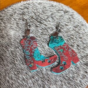 Cowgirl boot earrings